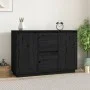 Solid black pine wood sideboard 111x34x75 cm by vidaXL, Sideboards - Ref: Foro24-814313, Price: 158,98 €, Discount: %