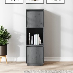 Aparador alto de madera maciza de pino gris 38x35x117 cm de vidaXL, Aparadores - Ref: Foro24-814361, Precio: 61,76 €, Descuen...