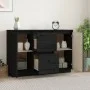 Solid black pine wood sideboard 111x34x75 cm by vidaXL, Sideboards - Ref: Foro24-814313, Price: 158,98 €, Discount: %