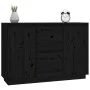 Solid black pine wood sideboard 111x34x75 cm by vidaXL, Sideboards - Ref: Foro24-814313, Price: 158,98 €, Discount: %