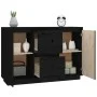 Solid black pine wood sideboard 111x34x75 cm by vidaXL, Sideboards - Ref: Foro24-814313, Price: 158,98 €, Discount: %