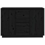 Aparador de madera maciza de pino negro 111x34x75 cm de vidaXL, Aparadores - Ref: Foro24-814313, Precio: 160,57 €, Descuento: %