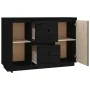 Solid black pine wood sideboard 111x34x75 cm by vidaXL, Sideboards - Ref: Foro24-814313, Price: 158,98 €, Discount: %