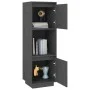 Aparador alto de madera maciza de pino gris 38x35x117 cm de vidaXL, Aparadores - Ref: Foro24-814361, Precio: 61,14 €, Descuen...