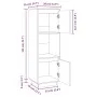 Aparador alto de madera maciza de pino gris 38x35x117 cm de vidaXL, Aparadores - Ref: Foro24-814361, Precio: 61,14 €, Descuen...