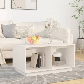 Mesa de centro madera maciza de pino blanco 80x50x40 cm de vidaXL, Mesas de centro - Ref: Foro24-814435, Precio: 58,55 €, Des...