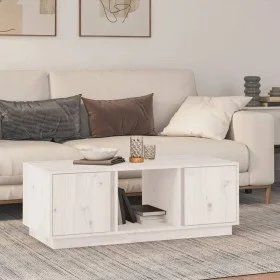 Mesa de centro de madera maciza de pino blanco 110x50x40 cm de vidaXL, Mesas de centro - Ref: Foro24-814425, Precio: 88,64 €,...