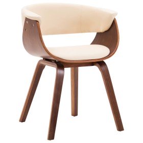 Silla de comedor madera curvada y cuero sintético crema en Sillas de comedor | Comprar online en Foru.es