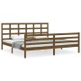 Estructura cama y cabecero madera maciza marrón miel 200x200 cm de vidaXL, Camas y somieres - Ref: Foro24-3194009, Precio: 17...