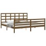 Estructura cama y cabecero madera maciza marrón miel 200x200 cm de vidaXL, Camas y somieres - Ref: Foro24-3194009, Precio: 17...