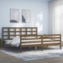 Estructura cama y cabecero madera maciza marrón miel 200x200 cm de vidaXL, Camas y somieres - Ref: Foro24-3194009, Precio: 17...