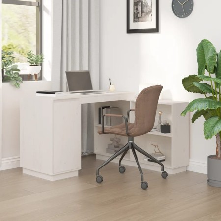 Escritorio de madera maciza de pino blanco 110x50x75 cm de vidaXL, Escritorios - Ref: Foro24-814505, Precio: 178,70 €, Descue...