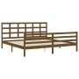 Estructura cama y cabecero madera maciza marrón miel 200x200 cm de vidaXL, Camas y somieres - Ref: Foro24-3194009, Precio: 17...