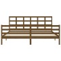 Estructura cama y cabecero madera maciza marrón miel 200x200 cm de vidaXL, Camas y somieres - Ref: Foro24-3194009, Precio: 17...