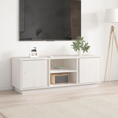 Mueble de TV madera maciza de pino blanco 110x35x40,5 cm de vidaXL, Muebles TV - Ref: Foro24-814475, Precio: 69,28 €, Descuen...