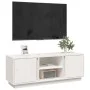 Mueble de TV madera maciza de pino blanco 110x35x40,5 cm de vidaXL, Muebles TV - Ref: Foro24-814475, Precio: 69,43 €, Descuen...
