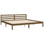 Estructura cama y cabecero madera maciza marrón miel 200x200 cm de vidaXL, Camas y somieres - Ref: Foro24-3194009, Precio: 17...