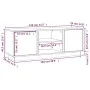 Mueble de TV madera maciza de pino blanco 110x35x40,5 cm de vidaXL, Muebles TV - Ref: Foro24-814475, Precio: 69,43 €, Descuen...