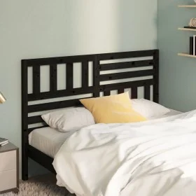 Solid black pine wood bed headboard 166x4x100 cm by vidaXL, Headboards and footboards - Ref: Foro24-814158, Price: 58,35 €, D...