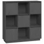 Aparador alto de madera maciza de pino gris 110,5x35x117 cm de vidaXL, Aparadores - Ref: Foro24-814371, Precio: 127,87 €, Des...