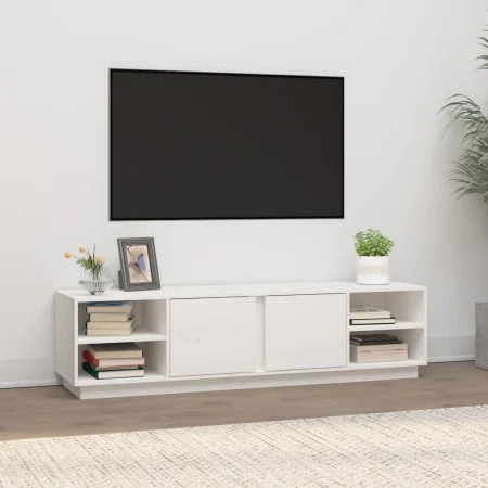 Mueble de TV madera maciza de pino blanco 156x40x40 cm de vidaXL, Muebles TV - Ref: Foro24-814455, Precio: 117,29 €, Descuent...