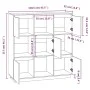 Aparador alto de madera maciza de pino gris 110,5x35x117 cm de vidaXL, Aparadores - Ref: Foro24-814371, Precio: 127,87 €, Des...