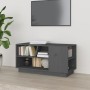 Mueble de TV madera maciza de pino gris 80x35x40,5 cm de vidaXL, Muebles TV - Ref: Foro24-814406, Precio: 51,95 €, Descuento: %