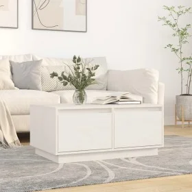 Solid white pine wood coffee table 80x50x35 cm by vidaXL, Coffee table - Ref: Foro24-814440, Price: 84,94 €, Discount: %