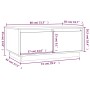 Mesa de centro de madera maciza de pino blanco 80x50x35 cm de vidaXL, Mesas de centro - Ref: Foro24-814440, Precio: 86,21 €, ...