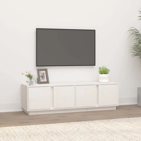 Mueble de TV madera maciza de pino blanco 140x40x40 cm de vidaXL, Muebles TV - Ref: Foro24-814460, Precio: 141,23 €, Descuent...