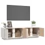 Mueble de TV madera maciza de pino blanco 140x40x40 cm de vidaXL, Muebles TV - Ref: Foro24-814460, Precio: 141,23 €, Descuent...