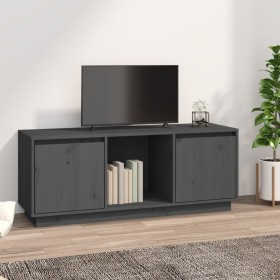 Mueble para TV de madera maciza de pino gris 110,5x35x44 cm de vidaXL, Muebles TV - Ref: Foro24-814341, Precio: 80,59 €, Desc...