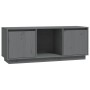 Mueble para TV de madera maciza de pino gris 110,5x35x44 cm de vidaXL, Muebles TV - Ref: Foro24-814341, Precio: 80,59 €, Desc...