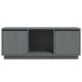 Mueble para TV de madera maciza de pino gris 110,5x35x44 cm de vidaXL, Muebles TV - Ref: Foro24-814341, Precio: 80,59 €, Desc...