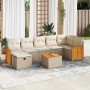 Set de sofás de jardín y cojines 8 piezas ratán sintético beige en Conjuntos de jardín | Comprar online en Foru.es