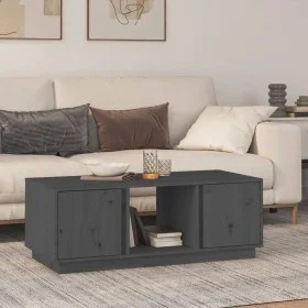 Mesa de centro de madera maciza de pino gris 110x50x40 cm de vidaXL, Mesas de centro - Ref: Foro24-814426, Precio: 82,03 €, D...