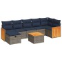 Set de sofás de jardín y cojines 8 piezas ratán sintético gris en Conjuntos de jardín | Comprar online en Foru.es