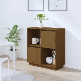 Aparador de madera maciza de pino marrón miel 74x35x80 cm de vidaXL, Aparadores - Ref: Foro24-814352, Precio: 58,78 €, Descue...