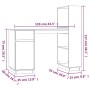 Escritorio de madera maciza de pino blanco 110x53x117 cm de vidaXL, Escritorios - Ref: Foro24-814510, Precio: 189,59 €, Descu...