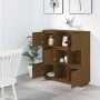Aparador alto madera maciza de pino marrón miel 110,5x35x117 cm de vidaXL, Aparadores - Ref: Foro24-814372, Precio: 109,37 €,...
