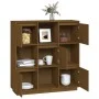 Aparador alto madera maciza de pino marrón miel 110,5x35x117 cm de vidaXL, Aparadores - Ref: Foro24-814372, Precio: 109,37 €,...