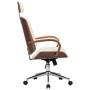 Silla oficina con reposacabezas cuero sintético madera crema en Sillas de oficina | Comprar online en Foru.es