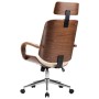 Silla oficina con reposacabezas cuero sintético madera crema en Sillas de oficina | Comprar online en Foru.es