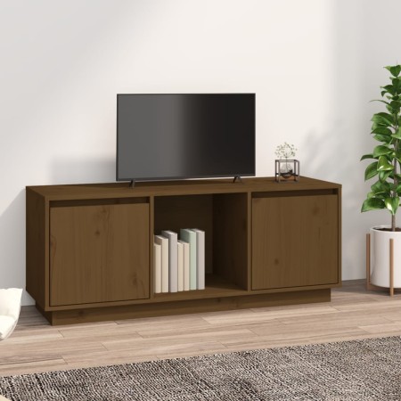 Mueble para TV madera maciza de pino marrón miel 110,5x35x44 cm de vidaXL, Muebles TV - Ref: Foro24-814342, Precio: 60,69 €, ...