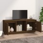 Mueble para TV madera maciza de pino marrón miel 110,5x35x44 cm de vidaXL, Muebles TV - Ref: Foro24-814342, Precio: 60,69 €, ...