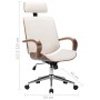 Silla oficina con reposacabezas cuero sintético madera crema en Sillas de oficina | Comprar online en Foru.es