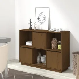 Honey brown solid pine wood sideboard 110.35x35x80 cm by vidaXL, Sideboards - Ref: Foro24-814357, Price: 88,62 €, Discount: %