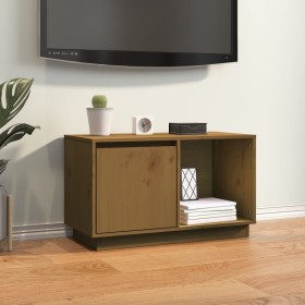 Mueble de TV madera maciza de pino marrón miel 74x35x44 cm de vidaXL, Muebles TV - Ref: Foro24-814337, Precio: 45,99 €, Descu...
