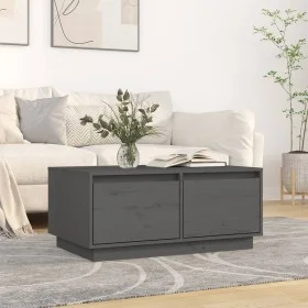 Mesa de centro madera maciza de pino gris 80x50x35 cm de vidaXL, Mesas de centro - Ref: Foro24-814441, Precio: 77,92 €, Descu...