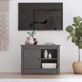 Mueble de TV de madera maciza de pino gris 70x36,5x52 cm de vidaXL, Muebles TV - Ref: Foro24-814581, Precio: 67,92 €, Descuen...